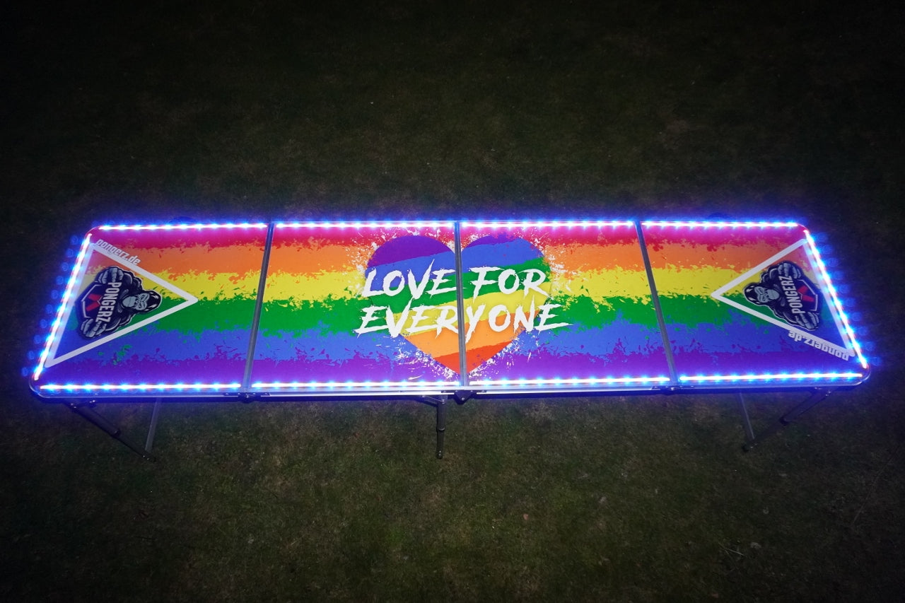 Farbenfroher Regenbogen LGBT - LED Bier Pong Tisch